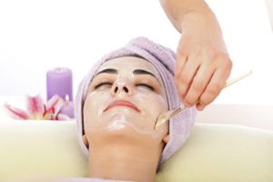 Girl enjoying a facial treatment